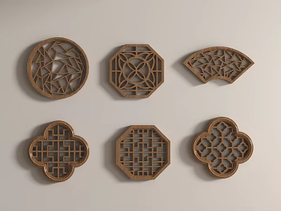 Chinese window cut-out window 3d model