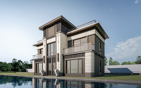 Modern Single-Family Villa Country House Homestay Villa Country Villa 3d model