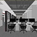 modern public office area office 3d model