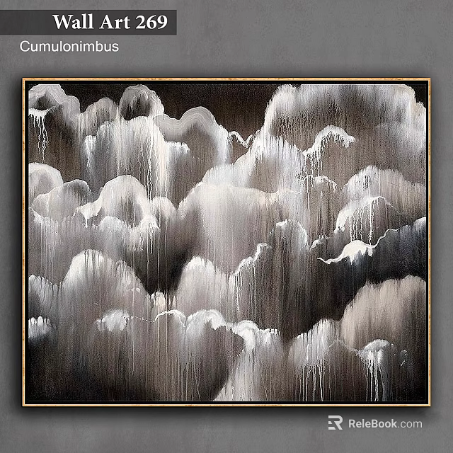 Modern Picture Frame With Abstract Cloud Pattern And Textured Design For Wall Decor 3d model 