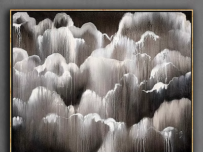 Modern Picture Frame With Abstract Cloud Pattern And Textured Design For Wall Decor 3d model