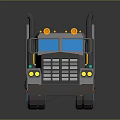Heavy Duty Flatbed Truck With Modern Design Red Blue Accents And Multiple Wheels