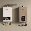 White And Gold Midea Haier Water Heaters With Digital Temperature Display For Daily Use