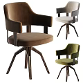 Modern Velvet Upholstered Dining Chairs With Brown Gray Green Colors And Wooden Legs