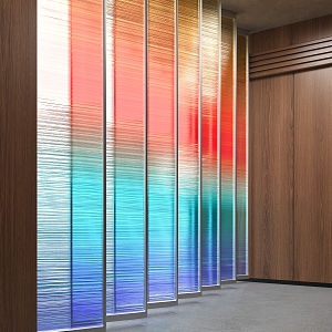 Modern art glass partition 3d model