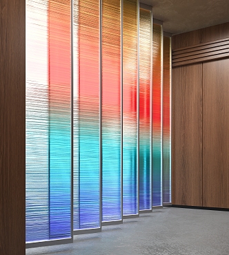 Modern art glass partition 3d model