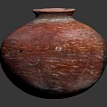 Handcrafted Red Brown Clay Pot With Textured Surface On Dark Background 3d model