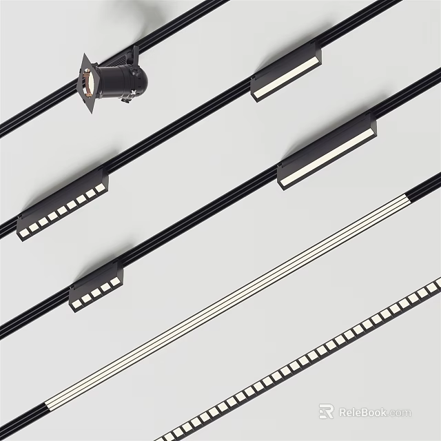 LED Track Mounted Downlights and Spotlights Modern Design for Residential Commercial Lighting 3d model 