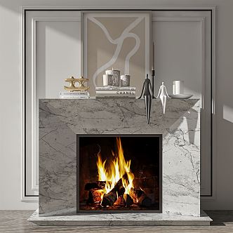 Modern Fireplace 3d model