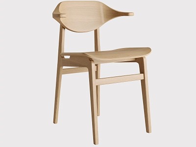 Modern wooden single chair 3d model