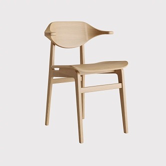 Modern wooden single chair 3d model