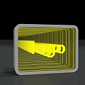 Modern Commercial Device With Yellow Illuminated Lines And Frame Structure 3d model
