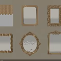 Decorative Mirrors with Golden Frames Various Designs and Ornate Details for Home Decor