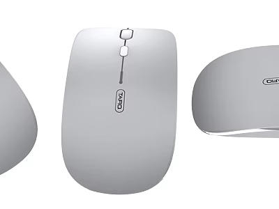 Three Modern Sleek Silver Computer Mice With Ergonomic Design And Smooth Surface 3d model