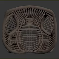 Modern Artistic Woven Chair In Light Pink With Curved Backrest And Unique Base