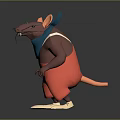 Cartoon Mouse Character With Brown Body Blue Hat Bandana Red Pants And White Shoes