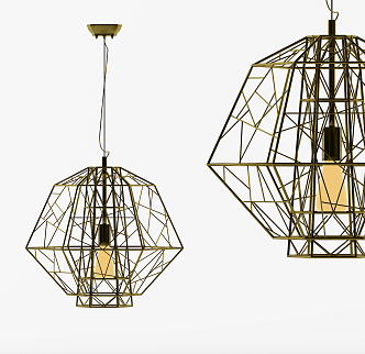 Modern chandelier birdcage chandelier 3d model