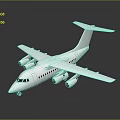 White Commercial Airplane With Four Engines Aerodynamic Design On Gray Background