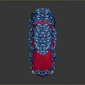 Unique Blue Camouflage Pattern Car With Red Accents And Modern Exterior Design