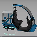 Blue and White Modern Taxi Motorcycle With Transparent Canopy Black Seat And Alen Taxi Logo