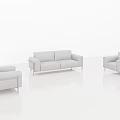 Modern Gray Sofa Set With Three Seater Sofa And Two Armchairs 3d model