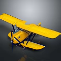 Aerospace Themed Yellow Biplane Model Featuring Detailed Wings And Aerodynamic Design