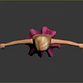 Cute Animated Game Movie Character with Blonde Hair Floral Top and Pink Layered Skirt