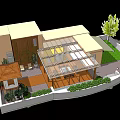 Roof Garden Design With Glass Structure Outdoor Seating And Green Plants