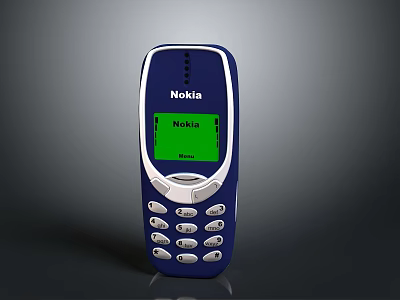Classic Nokia Mobile Phone As Retro Electronic Device With Green Screen 3d model