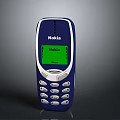 Classic Nokia Mobile Phone As Retro Electronic Device With Green Screen