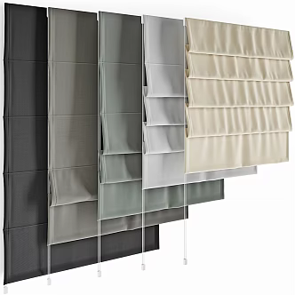 Roman Curtain Folding Curtain Solid Color Roman Curtain Solid Color Folding Curtain Green Folding Curtain Yellow Folding Curtain Grey Folding Curtain Fabric Folding Curtain Fabric Roman Curtain 3d model