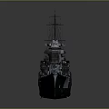 Historical Vintage Battleship Model With Turrets Masts And Detailed Deck Structures 3d model