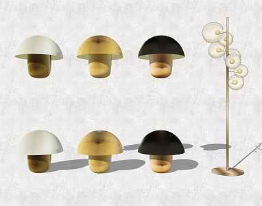 Modern Light Combination Mushroom Table Lamp Floor Lamp 3d model