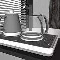 Modern Black And Gold Kitchen Appliances With Electric Kettle Glass Coffee Pot And Heating Plate