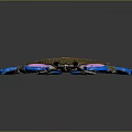 Toy Crab with blue legs orange spotted back pink parts and green claws