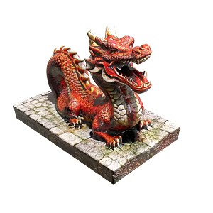 Ceramic Dragon Sculpture 3d model