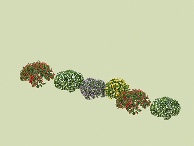 shrubs green plants flowers and plants 3d model