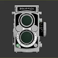 Vintage Rolleiflex Twin Lens Reflex Camera With Classic Design And Green Lenses