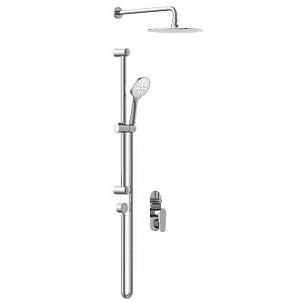 Modern shower bathroom shower lift rod shower universal bracket accessories hand-held shower holder stainless steel open-mounted mixing valve cold and hot shower 3d model