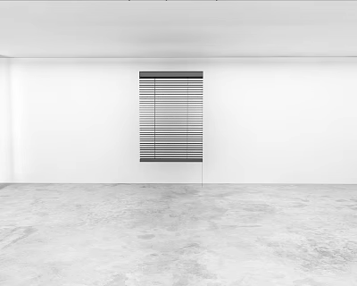 Modern Venetian Blinds in Minimalist Room with White Walls and Concrete Floor 3d model