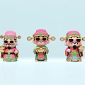 Game And Movie Character Design With Pink Hats Sunglasses And Gold Ingots