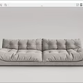 Modern Light Gray Fabric Multi Seater Sofa With Padded Cushions And Plush Backrest 3d model