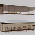 Modern Hotel Public Lounge Area With Coffee Tea Bar And High Stools Arrangement