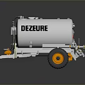 DEZEURE Silver Tank Functional Vehicle With Orange Wheels Pipes And Accessories
