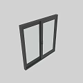 Modern Black Frame Swing Door With Transparent Glass Panel Design 3d model