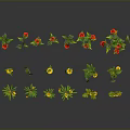 Vibrant Red And Yellow Floral Display With Green Leaves On Dark Background