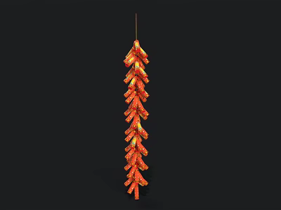 Hanging Dried Red Chili Peppers as Kitchen Living Supplies Decoration 3d model