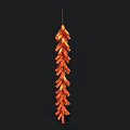 Hanging Dried Red Chili Peppers as Kitchen Living Supplies Decoration