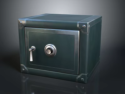 Green Metal Safe With Secure Lock And Sturdy Metal Trim Design 3d model