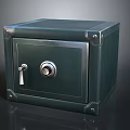Green Metal Safe With Secure Lock And Sturdy Metal Trim Design